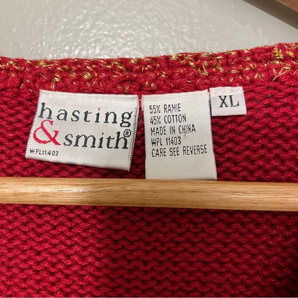 Hasting & Smith Womens Red Christmas Angels Holiday Festive Sweater Vest Size XL - Picture 9 of 14